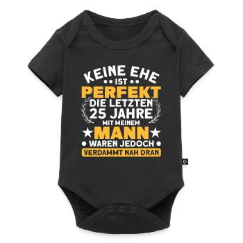 Silberhochzeit 25. Hochzeitstag Ehepaar - Baby Premium Kurzarmbody - Schwarz - Vorne