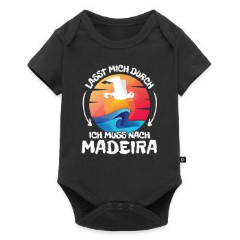 Lasst mich durch nach Madeira Möwe Sonne Strand - Baby Premium Kurzarmbody - Schwarz - Vorne