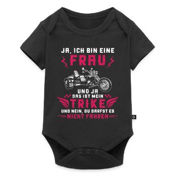 Trike Dreirad Trikefahrerin Spruch Motorradfahrer - Baby Premium Kurzarmbody - Schwarz - Vorne