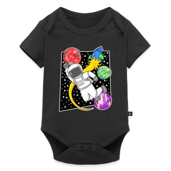 Astronaute dans l’espace avec fusée - Body à manches courtes Premium Bébé - noir - Devant