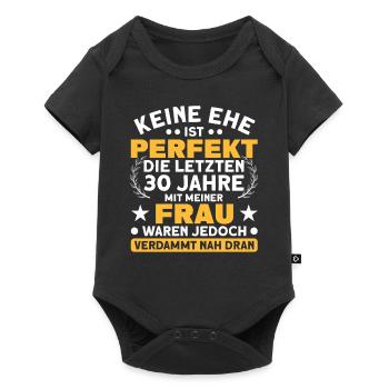 Ehepaar 30. Hochzeitstag Perlenhochzeit - Baby Premium Kurzarmbody - Schwarz - Vorne
