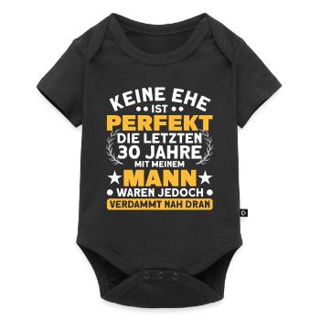 Perlenhochzeit 30. Hochzeitstag Ehepaar - Baby Premium Kurzarmbody - Schwarz - Vorne
