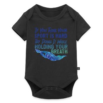 Swimmer Swim Holding Your Breath - Baby Premium Kurzarmbody - Schwarz - Vorne