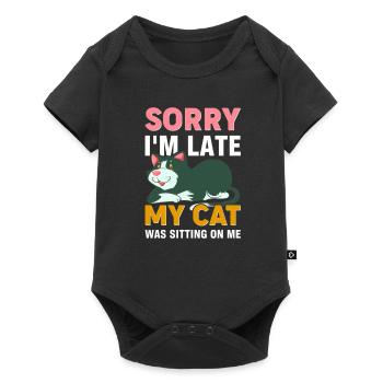 Drôle de chats proverbes chat sort - Body à manches courtes Premium Bébé - noir - Devant