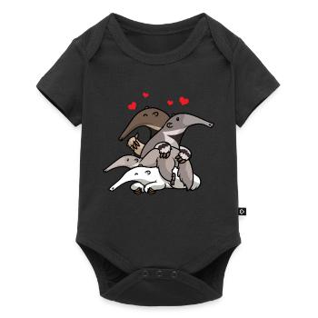 Ameisenbär - Baby Premium Kurzarmbody - Schwarz - Vorne