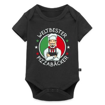 Weltbester Pizzabäcker - Baby Premium Kurzarmbody - Schwarz - Vorne