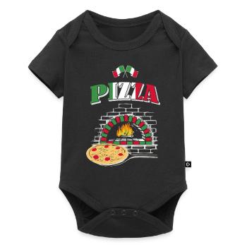 Pizza Pizzabäcker - Baby Premium Kurzarmbody - Schwarz - Vorne