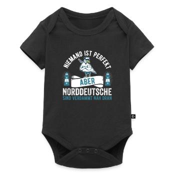 Norddeutsch Norddeutscher Möwe - Baby Premium Kurzarmbody - Schwarz - Vorne