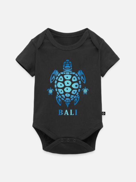 Bali Urlaub Schildkröte - Baby Premium Kurzarmbody - Schwarz