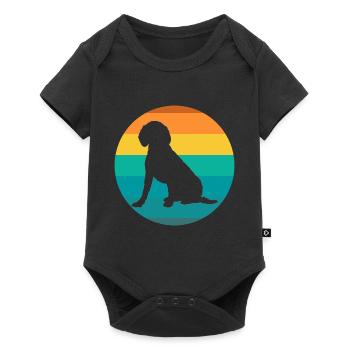 Hund Beagle Beagles Retro Vintage - Baby Premium Kurzarmbody - Schwarz - Vorne