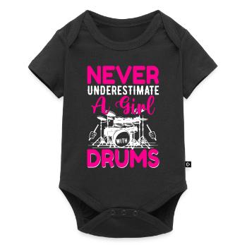 Drôle de femme percussion de batterie cadeau - Body à manches courtes Premium Bébé - noir - Devant