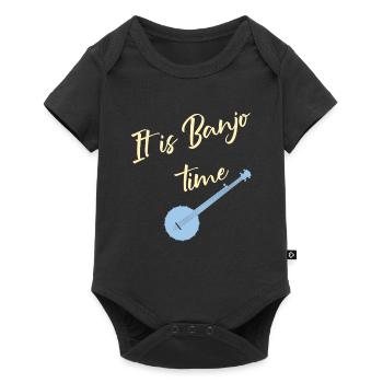Banjo Vintage Bluegrass joueur de musique cadeau - Body à manches courtes Premium Bébé - noir - Devant