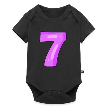7 violet - Body à manches courtes Premium Bébé - noir - Devant