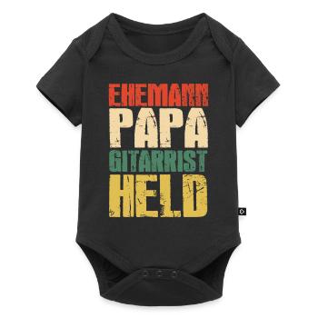 Husband Papa Guitarist Hero Guitar Player Papa - Baby Premium short-sleeve bodysuit - black - Front