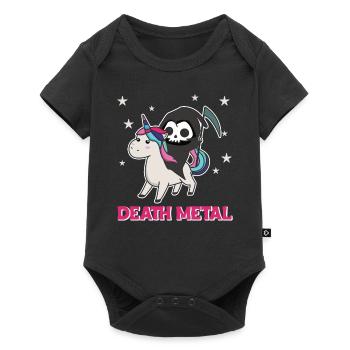 Death Metal - death riding unicorn funny unicorns - Baby Premium short-sleeve bodysuit - black - Front