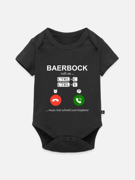 Baerbock Kopierer - Baby Premium Kurzarmbody - Schwarz