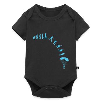 Skydiver Evolution Fallschirmspringer - Baby Premium Kurzarmbody - Schwarz - Vorne