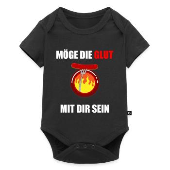 Grillen Grillmeister Möge die Glut Mit Dir Sein - Baby Premium Kurzarmbody - Schwarz - Vorne