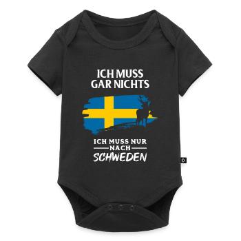 Schweden - Baby Premium Kurzarmbody - Schwarz - Vorne