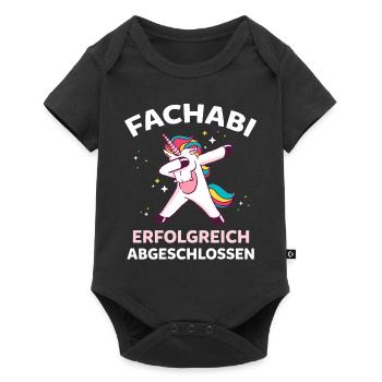 Dabbing Einhorn Fachabi Fachabitur Schulabschluss - Baby Premium Kurzarmbody - Schwarz - Vorne