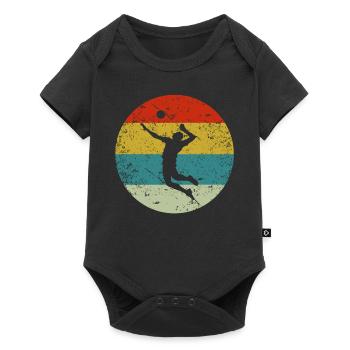 Volleyball rétro vinatge - Body à manches courtes Premium Bébé - noir - Devant