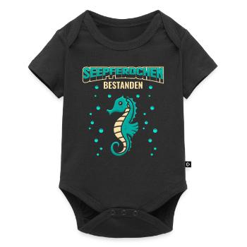 Seepferdchen bestanden Junge Sohn Kinder Geschenk - Baby Premium Kurzarmbody - Schwarz - Vorne