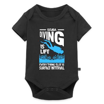 Plongée en apério vacances récif corallien plongeur - Body à manches courtes Premium Bébé - noir - Devant