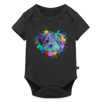 Bolonka Dog Animal Lover Dogs Watercolor Water Art - Baby Premium short-sleeve bodysuit - black - Front