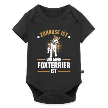 Foxterrier Drahthaar | Foxterrier - Baby Premium Kurzarmbody - Schwarz - Vorne