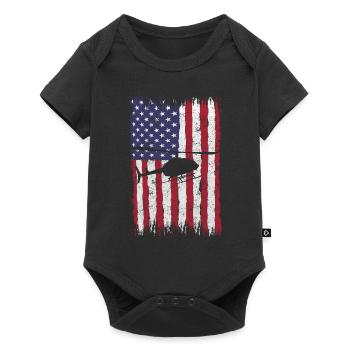 Helicopter Helicopter Pilot Heli - Baby Premium short-sleeve bodysuit - black - Front