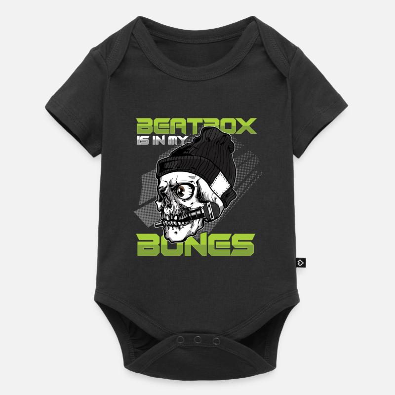 Beatbox In My Bones Skull Skeleton DJ Beatboxer - Body à manches courtes Premium Bébé - noir