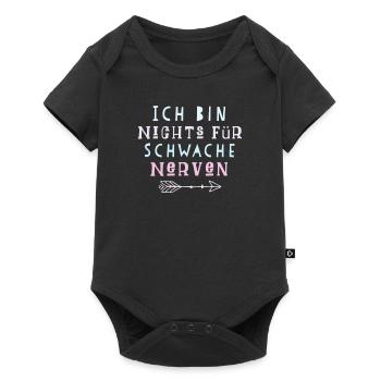 Lustiger Spruch Nerven - Baby Premium Kurzarmbody - Schwarz - Vorne
