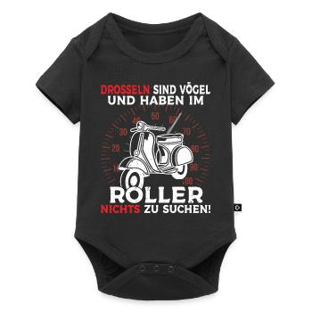 Motorroller Scooter Drosseln sind Vögel Mofa Moped - Baby Premium Kurzarmbody - Schwarz - Vorne