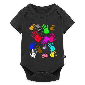 Colorful hands for all those who love Handabrücke - Baby Premium short-sleeve bodysuit - black - Front