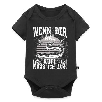 Wenn der Aal ruft muss ich los - Baby Premium Kurzarmbody - Schwarz - Vorne