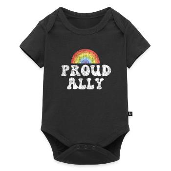 LGBT Pride Rainbow Proud Ally - Body à manches courtes Premium Bébé - noir - Devant
