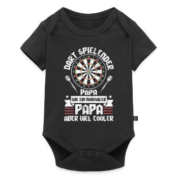 Darts Dart Papa Vater Vatertag Geschenk - Baby Premium Kurzarmbody - Schwarz - Vorne
