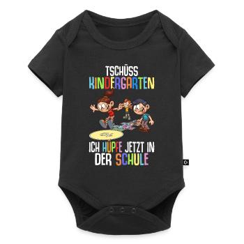Tschüss Kindergarten Ich Hüpfe Jetzt In Der Schule - Baby Premium Kurzarmbody - Schwarz - Vorne