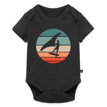 Wing Foiling Surf Surfing Surfer - Baby Premium Kurzarmbody - Schwarz - Vorne