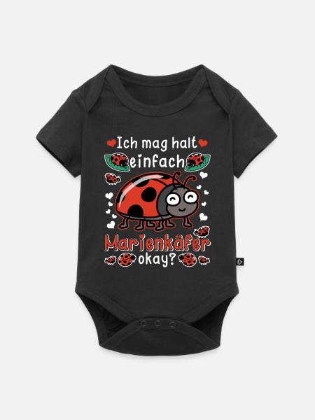 Marienkäfer Marienkäferflügel Maikäfer - Baby Premium Kurzarmbody - Schwarz