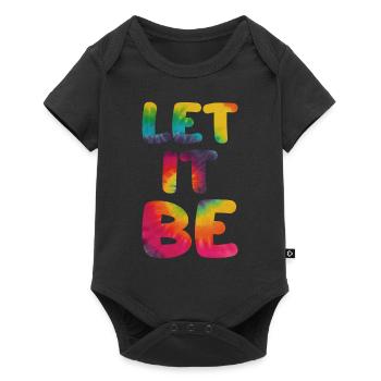 Hippie saying Let it be - Baby Premium short-sleeve bodysuit - black - Front