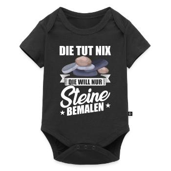 Die tut nix die will nur Steine bemalen steine - Baby Premium Kurzarmbody - Schwarz - Vorne