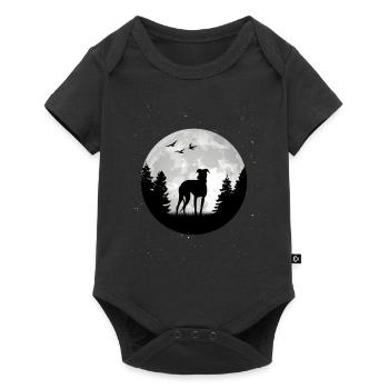 Greyhound Lune Propriétaire du lévrier britannique - Body à manches courtes Premium Bébé - noir - Devant