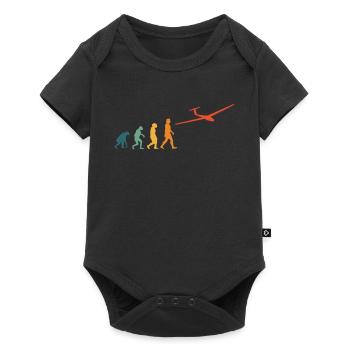 Segelflugzeug Evolution Retro Segelflieger - Baby Premium Kurzarmbody - Schwarz - Vorne