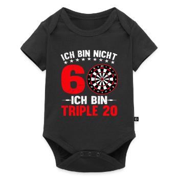 Ich Bin Nicht 60 Ich Bin Triple 20 | Herren Dart - Baby Premium Kurzarmbody - Schwarz - Vorne