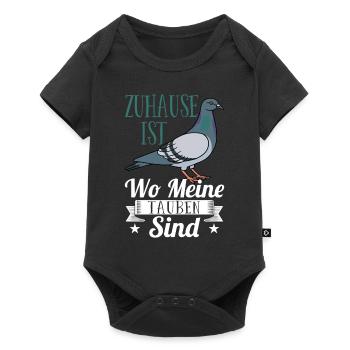 Zuhause ist wo meine Tauben sind taube taubenzucht - Baby Premium Kurzarmbody - Schwarz - Vorne