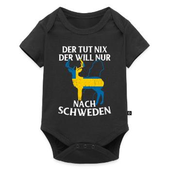 Schweden - Baby Premium Kurzarmbody - Schwarz - Vorne