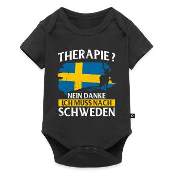Schweden Geschenk Stockholm Schwedisch Malmö Fika - Baby Premium Kurzarmbody - Schwarz - Vorne