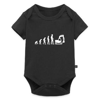 t shirt evolution pelleteuse humour engin chantier - Body à manches courtes Premium Bébé - noir - Devant