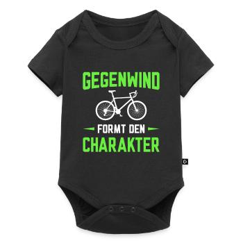 Gegenwind formt den Charakter - Baby Premium Kurzarmbody - Schwarz - Vorne